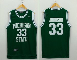 Maillot De Basket NCAA Michigan State University Earvin Johnson 33 Engrener Vert